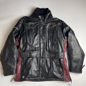 VTG SKI-DOO Racing Genuine Leather Jacket Men's Size L Made in Canada Bombardier